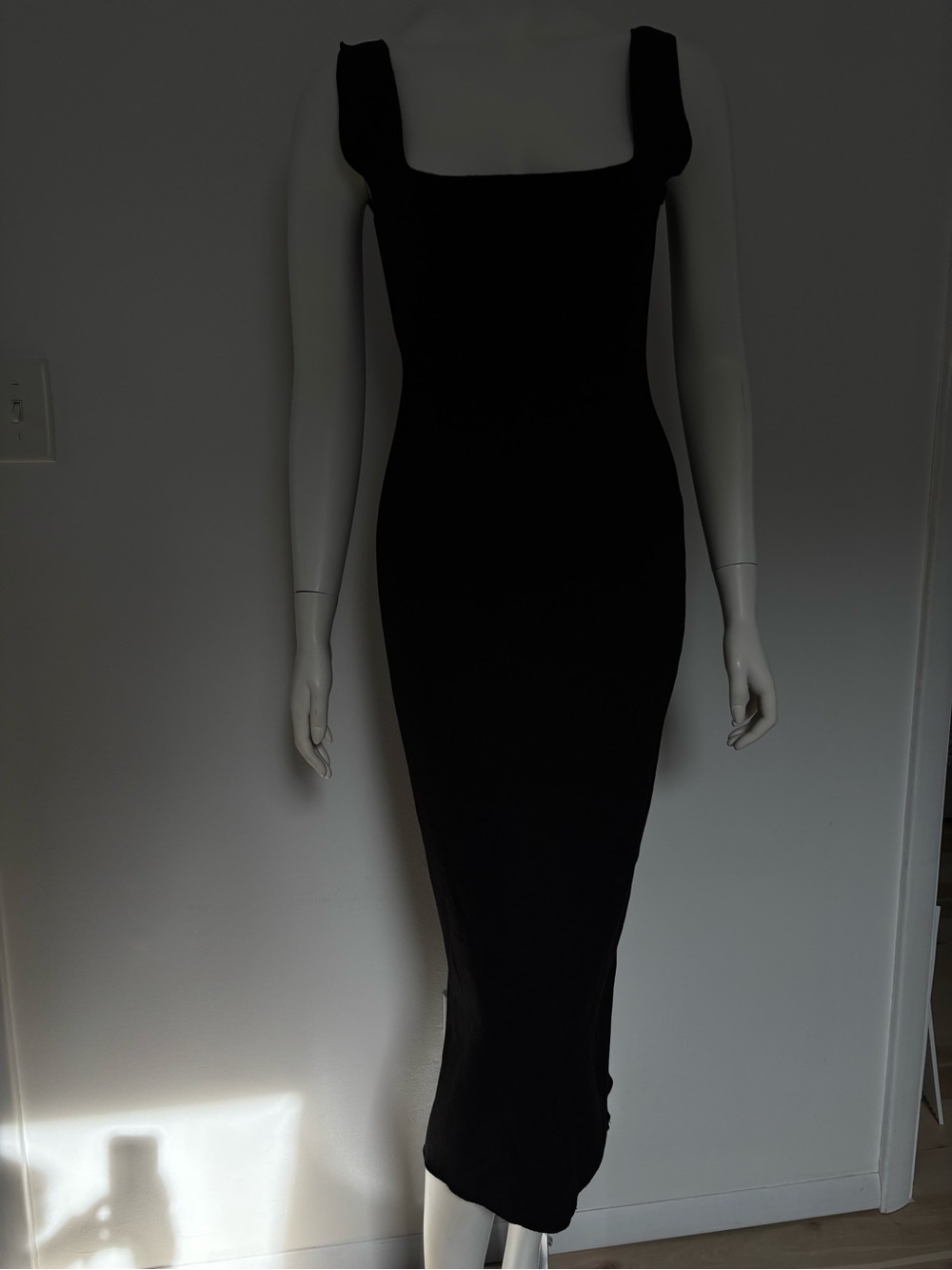 Zara Black Square-Neck Maxi Dress